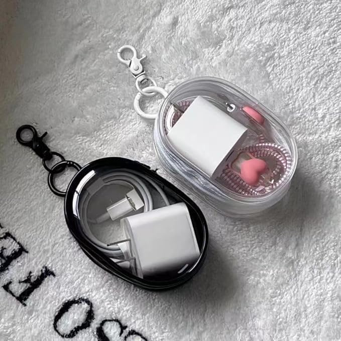 Transparent Portable Headphone Storage Box