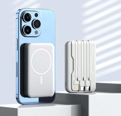 5000mAh Wireless Power Bank Built-In 3 Cables